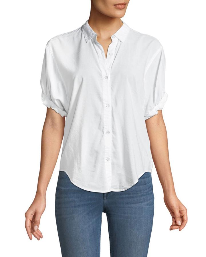 Boyfriend Short-sleeve Button-up