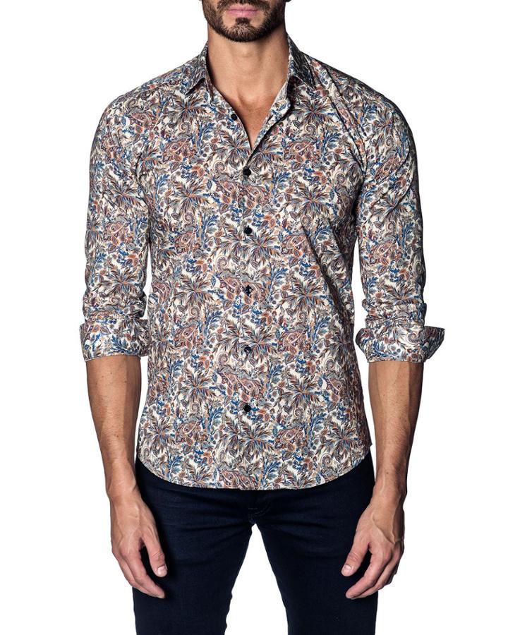 Men's Modern-fit Paisley Long-sleeve
