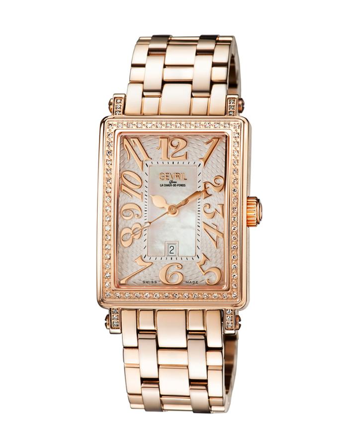 Swiss Quartz Mezzo Rose Tone Diamond Stainless Steel Bracelet Watch