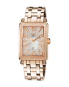 Swiss Quartz Mezzo Rose Tone Diamond Stainless Steel Bracelet Watch