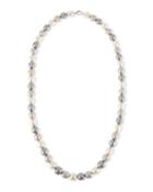 Long Three-tone Baroque Pearl Necklace,