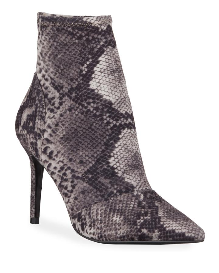 Venus Stretch Snake-print Ankle Booties