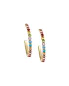 Multicolor Gemstone Hoop Earrings