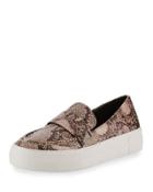 Snake-printed Skater Loafer, Black/white