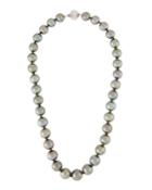 14k White Gold Gray Tahitian Pearl Necklace