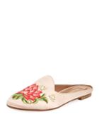 Lotus Satin Embroidered Flat