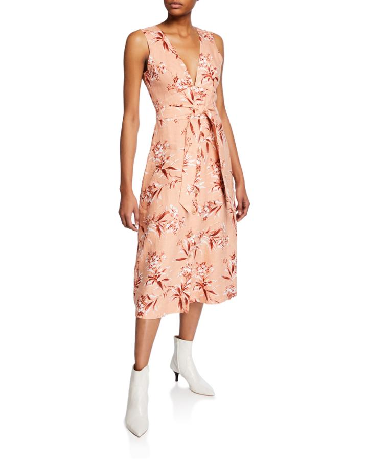 Ethelda Floral-print V-neck Sleeveless
