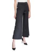 Side Button Wide-leg Pants