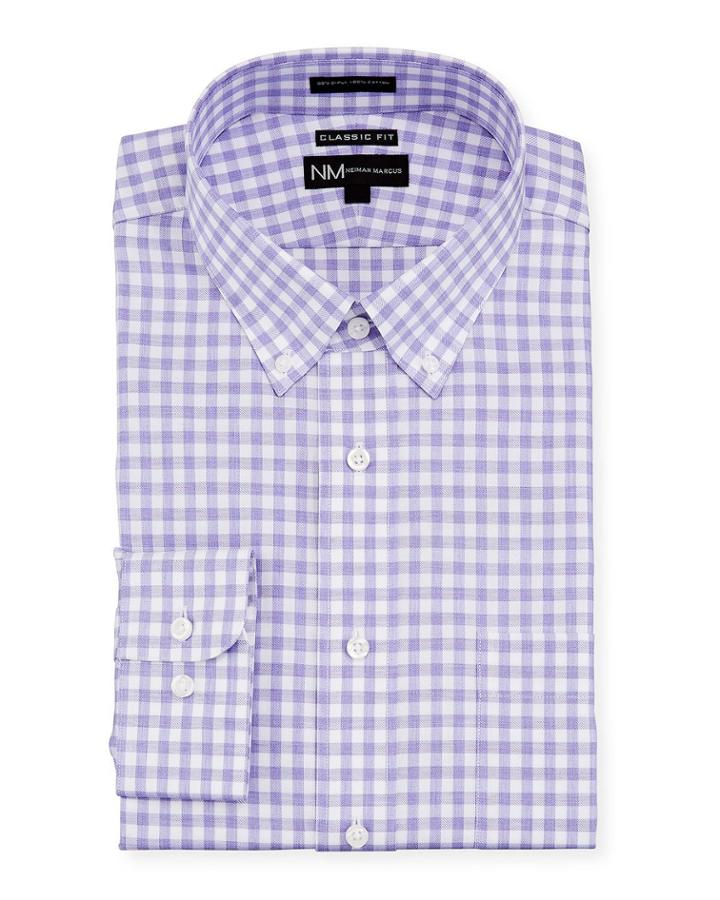 Men's Classic-fit Twill Check Dress