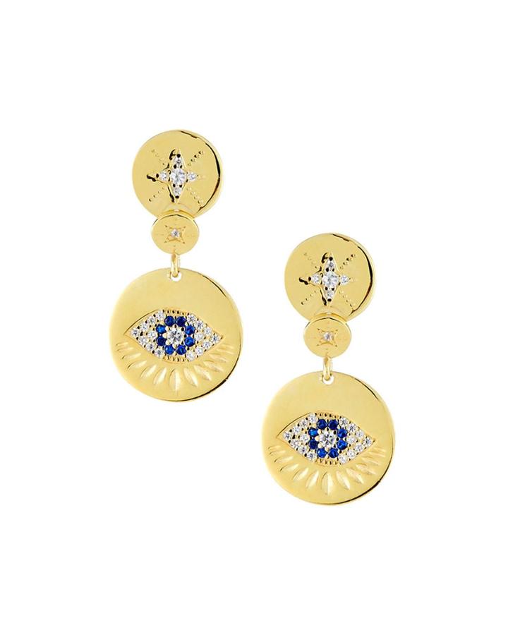 Evil Eye Medallion Earrings