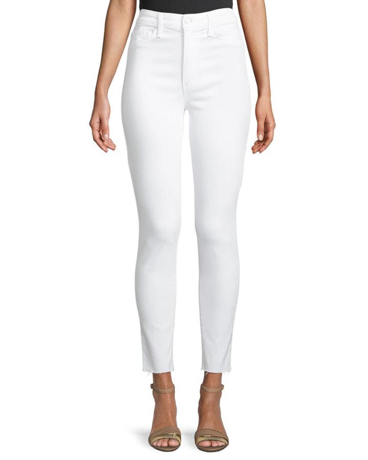 Charlie Ankle Skinny Jeans, White