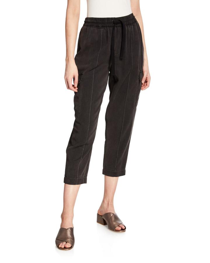 Cropped Pull-on Cargo Pants