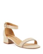 Huda Linen Chain City Sandals, Natural