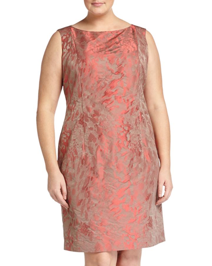 Lafayette 148 New York Sleeveless Sheath Dress, Rosebud, Women's, Size: 24w, Rosebud