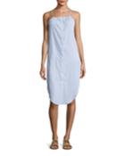 Flora Sleeveless Button-front Cotton Coverup