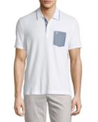 Chambray-pocket Polo