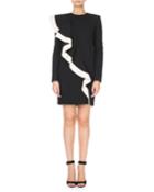 Ruffle-front Long-sleeve