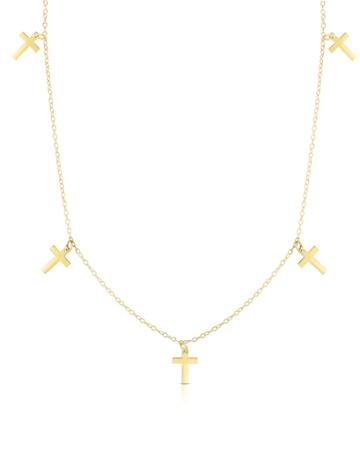 14k Italian Gold Cross Necklace