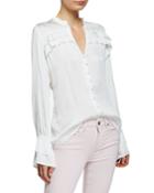Anguilla Long-sleeve Blouse With Layered Ruffle Trim