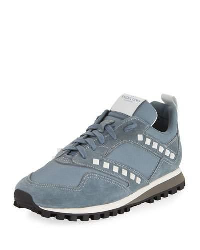Suede & Mesh Rockstud Men's Trainer
