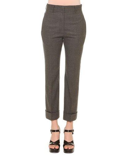 Cropped Flannel Pants, Gray