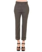 Cropped Flannel Pants, Gray