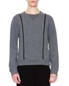 Crewneck Sweatshirt With Zipper Details, Gray