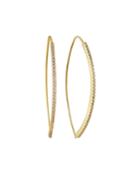 Pave Crescent Earrings, Gold