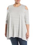 Cold-shoulder Striped Tunic,
