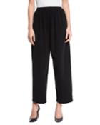 Long Wide-leg Trousers, Black