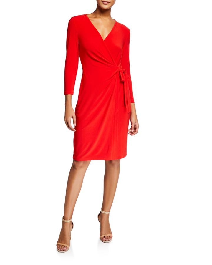 Long-sleeve Wrap Dress