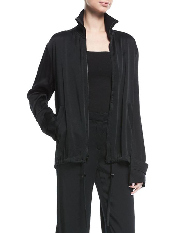 Monica Zip-front Jacket With Sequined Palm Trees