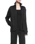 Monica Zip-front Jacket With Sequined Palm Trees