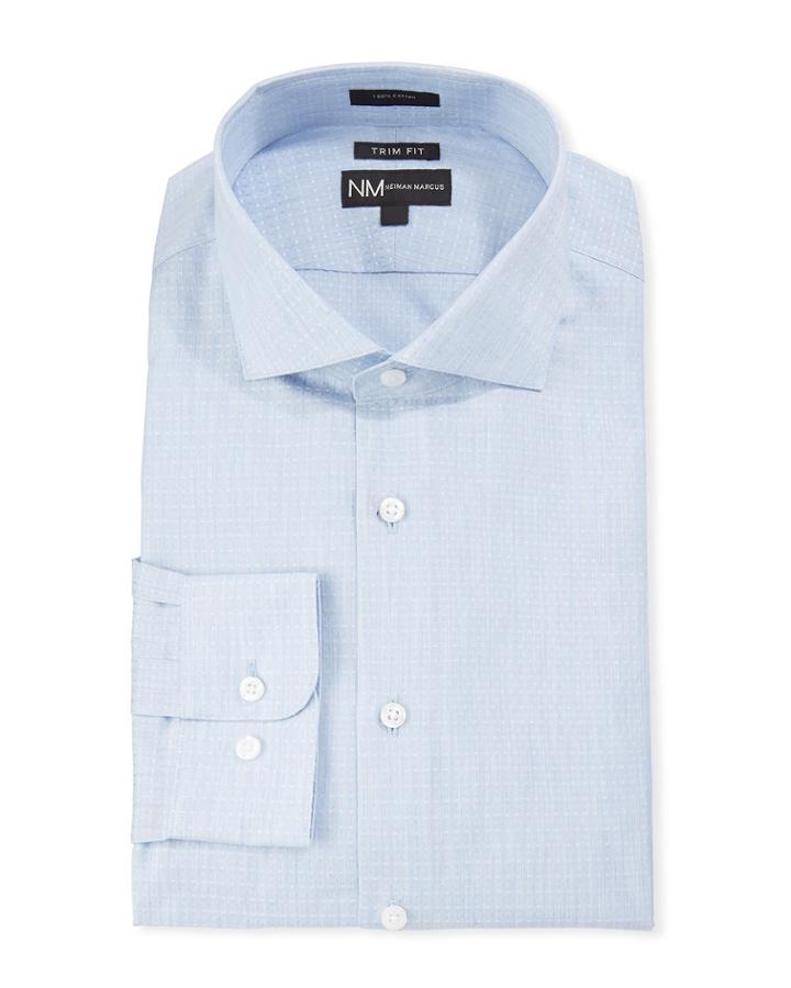 Men's Slim-fit Solid Textured Dress