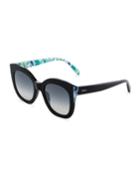 Oversized Printed Plastic Cat-eye