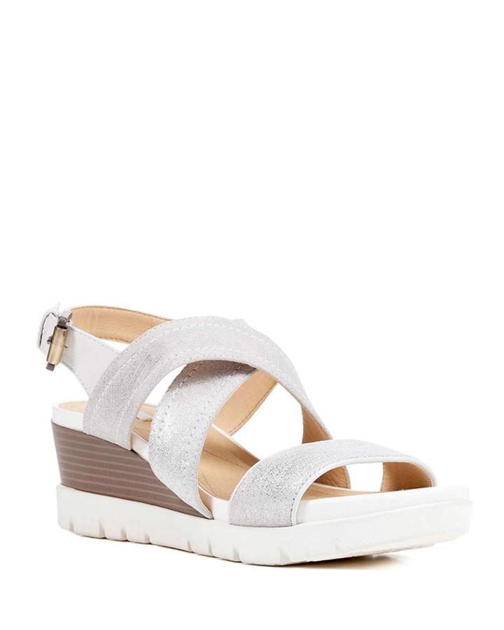 Mary Karmen Metallic Suede Wedge