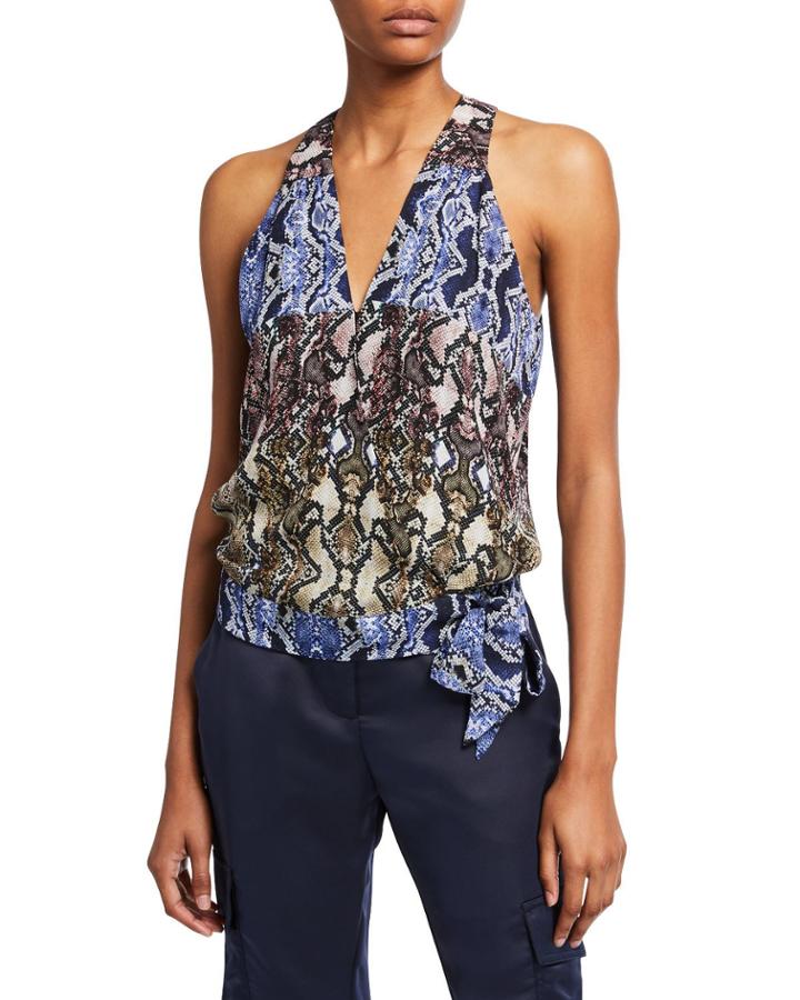 Kenna Printed Sleeveless Side-tie