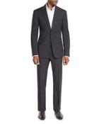 Textured Wool Windowpane-check Two-piece