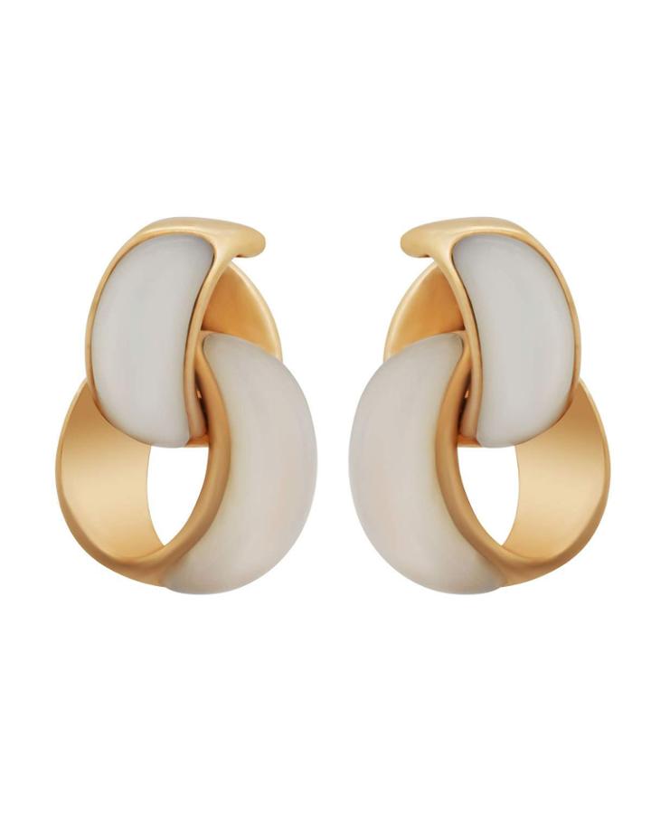 18k Rose Gold Mother-of-pearl Interlock Earrings