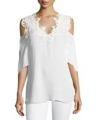 Michaela Cold-shoulder Lacy V-neck