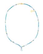 Single-strand Aquamarine & Blue Topaz Beaded Necklace