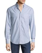 Men's Checked Slim-fit Button-down Shirt,