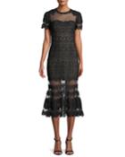Sheer Guipure Lace Flounce