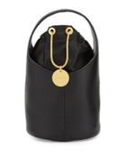 Miranda Micro Leather Bucket Bag, Black