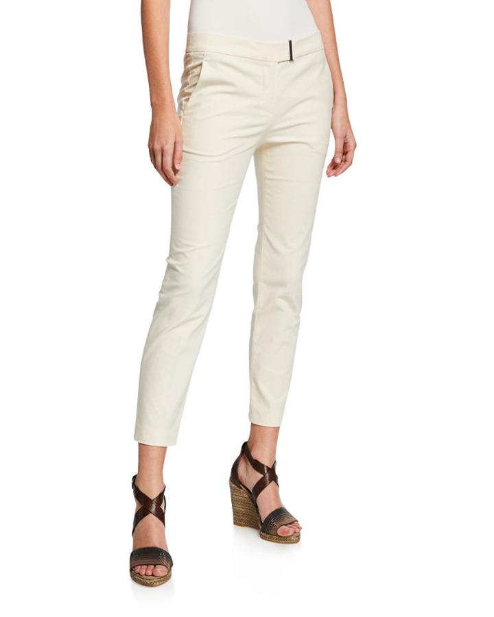 Cropped Flat Slim Dress Pants