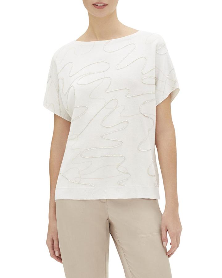 Relaxed Dolman-sleeve Double Jacquard