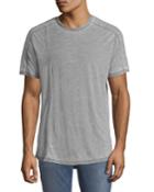 Men's Garment Burnout Curve-hem T-shirt