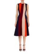 Colorblock-stripe Fit-and-flare Dress