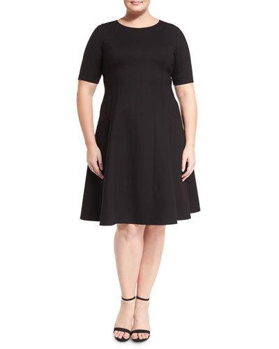 Corey Fit & Flare Dress, Black,
