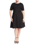 Corey Fit & Flare Dress, Black,